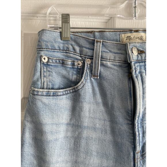 Madewell Womens 27 Light Wash Perfectly Vintage Straight Jean Raw Hem - Picture 2 of 8